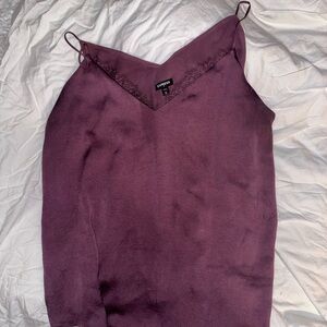 Express Deep Purple Cami with Lace Detail